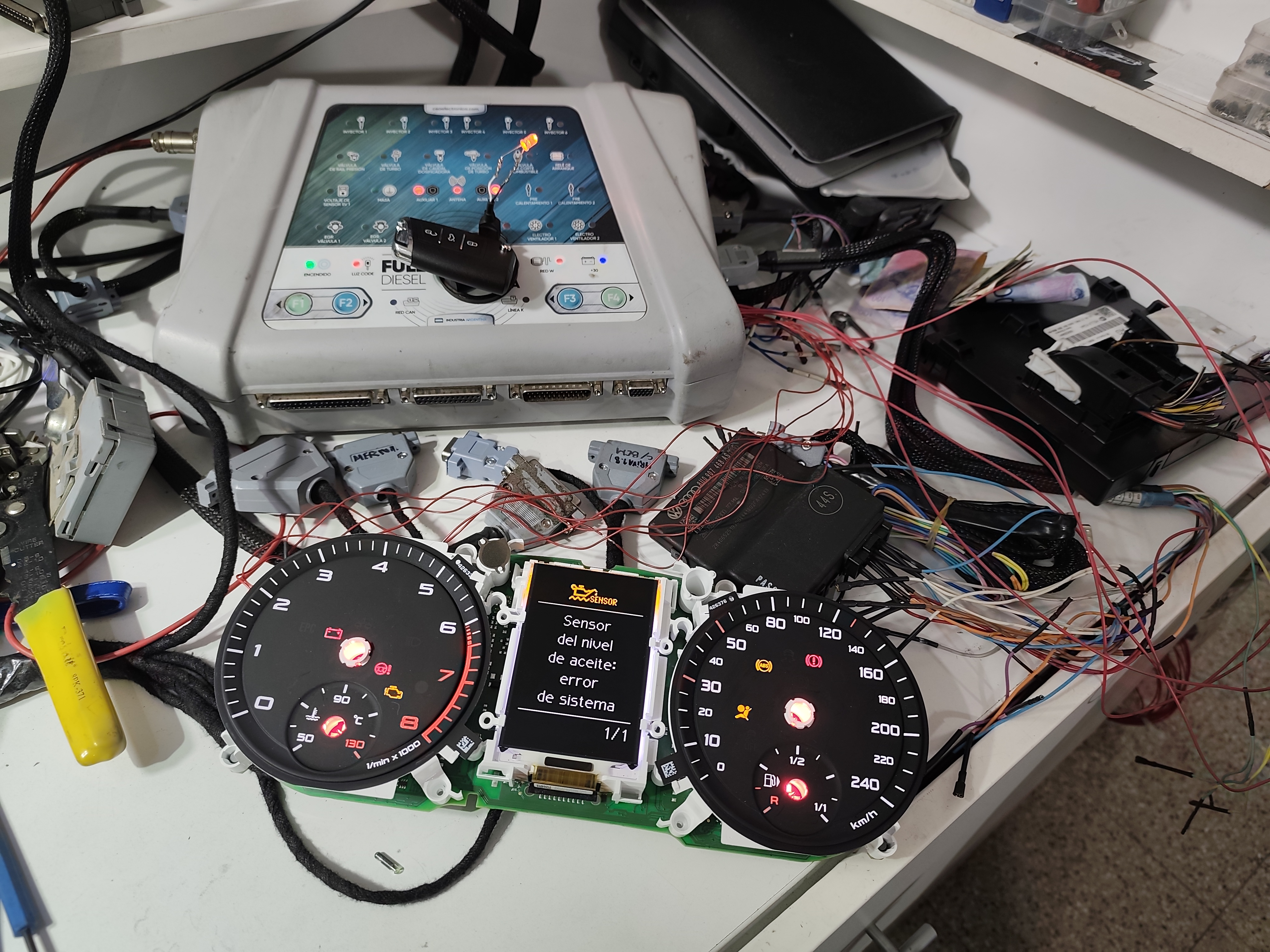 Simulación de tablero de instrumentos